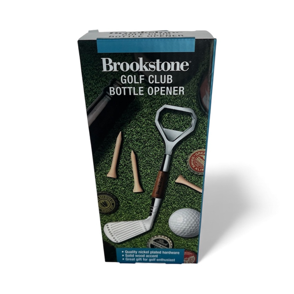Brookstone Golf Club quality nickel plated bottle opener for Golf Enthusiasts
